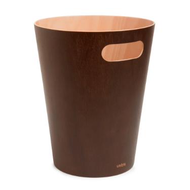 Umbra Woodrow Lixeira de Madeira Premium 7,5L Espresso
