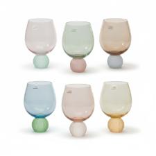 Jogo de Copos de Vidro BTC 450ml Base Esfera Colorido: Design Moderno e Alegria � Mesa