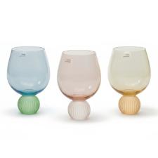 Jogo de Copos de Vidro BTC 450ml Base Esfera Colorido: Design Moderno e Alegria � Mesa