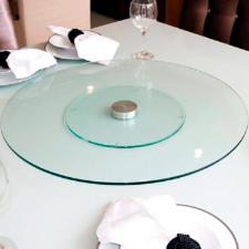 Prato Girat�rio em Vidro Temperado 7mm JS Imports Incolor: Praticidade e Transpar�ncia na Mesa