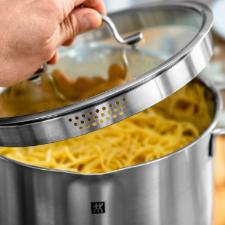 Jogo de Panelas em A�o Inox Zwilling Trueflow 5 Pe�as: Tampa de Vidro e Sistema de Escoamento