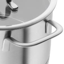 Jogo de Panelas em A�o Inox Zwilling Trueflow 5 Pe�as: Tampa de Vidro e Sistema de Escoamento