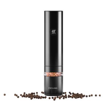 Moedor El�trico de Pimenta ou Sal Zwilling Enfinigy Preto: Mecanismo de Cer�mica e Design Minimalista