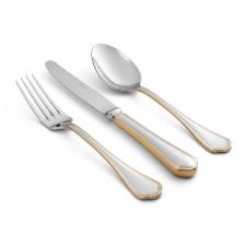 Faqueiro A�o Inox Saint James Florence Gold 130 Pe�as com Banho de Ouro para Criar Experi�ncias de Luxo e Requinte � Mesa