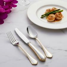 Faqueiro A�o Inox Saint James Florence Gold 130 Pe�as com Banho de Ouro para Criar Experi�ncias de Luxo e Requinte � Mesa