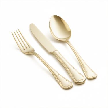 Faqueiro A�o Inox Saint James Royale Champanhe Gold 101 Pe�as com Banho Especial para Refinar sua Mesa com Modernidade e Prest�gio