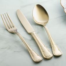 Faqueiro A�o Inox Saint James Royale Champanhe Gold 101 Pe�as com Banho Especial para Refinar sua Mesa com Modernidade e Prest�gio