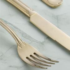 Faqueiro A�o Inox Saint James Royale Champanhe Gold 101 Pe�as com Banho Especial para Refinar sua Mesa com Modernidade e Prest�gio