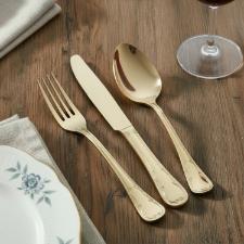 Faqueiro A�o Inox Saint James Royale Champanhe Gold 101 Pe�as com Banho Especial para Refinar sua Mesa com Modernidade e Prest�gio