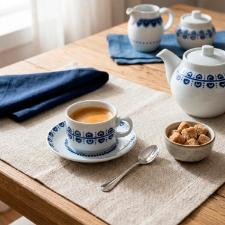 X�cara para Caf� com Pires em Porcelana Vista Alegre Azure Lux 90ml: O Charme da Tradi��o Portuguesa em cada Dose