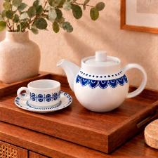 Bule Pequeno em Porcelana Vista Alegre Azure Lux 436ml: O Encanto do Ch� com o Toque da Arte Portuguesa