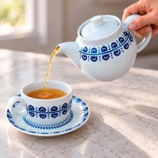 Bule Grande em Porcelana Vista Alegre Azure Lux 846ml: Majestade e Tradi��o para Servir com Eleg�ncia