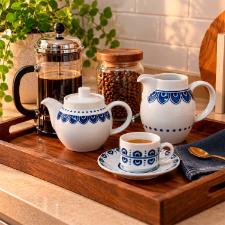 Leiteira Grande Luna em Porcelana Vista Alegre Azure Lux 350ml: O Toque de Classe para seu Caf� da Manh�