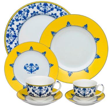 Aparelho de Jantar Ch� e Caf� Vista Alegre Castelo Branco em Porcelana 42 Pe�as: O Esplendor da Tradi��o Portuguesa em sua Mesa