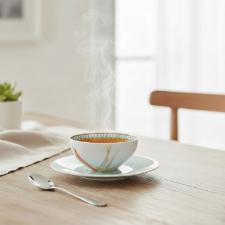 Aparelho de Jantar Ch� e Caf� Vista Alegre Fiji em Porcelana 42 Pe�as: O Luxo Tropical Completo para sua Mesa