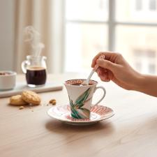 Aparelho de Jantar Ch� e Caf� Vista Alegre Fiji em Porcelana 42 Pe�as: O Luxo Tropical Completo para sua Mesa