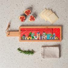 T�bua para Aperitivo Egan Italy Paese Mio 42x13cm Vermelha: Arte Italiana e Sofistica��o no Servir