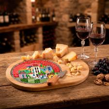 Jogo de t�bua com faca de queijo Egan Italy Paese Mio 26,5x19cm: Arte e Sofistica��o ao Servir