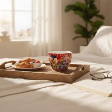 X�cara Jumbo Egan Italy Paese Mio 460ml Vermelha: Charme Italiano em Porcelana de Luxo