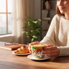 X�cara Jumbo Egan Italy Paese Mio 460ml Amarela: O Charme do Design Italiano em Porcelana