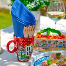 Caneca Mug em Porcelana Egan Italy Paese Mio 430ml Vermelha: Charme Europeu e Arte � Mesa