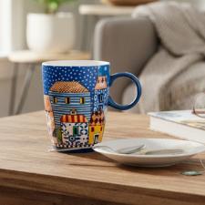 Caneca Mug em Porcelana Egan Italy Paese Mio 430ml Azul: Charme Europeu e Arte � Mesa