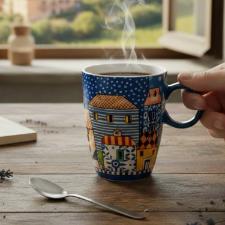 Caneca Mug em Porcelana Egan Italy Paese Mio 430ml Azul: Charme Europeu e Arte � Mesa
