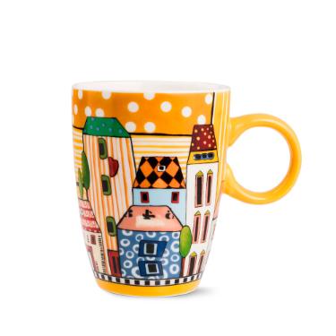 Caneca Mug em Porcelana Egan Italy Paese Mio 430ml Amarela: Charme Europeu e Arte � Mesa