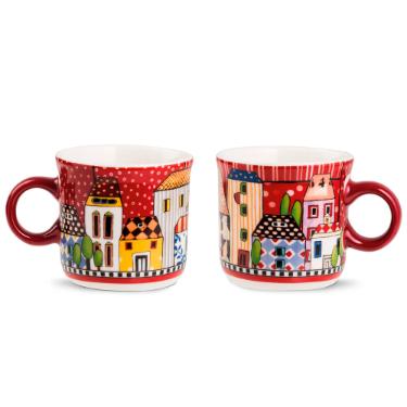 Jogo de 2 X�caras Espresso Egan Italy Paese Mio 90ml Vermelha: Charme Europeu e Arte no Caf�