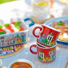 Jogo de 2 X�caras Espresso Egan Italy Paese Mio 90ml Vermelha: Charme Europeu e Arte no Caf�
