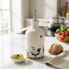 Garrafa de Azeite ou Vinagre em Porcelana Egan Cocorico 470ml: Grandiosidade e Charme no seu Galheteiro