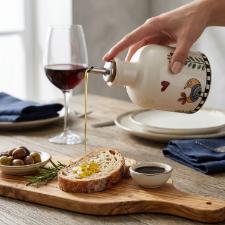 Garrafa de Azeite ou Vinagre em Porcelana Egan Cocorico 230ml: Precis�o e Estilo Italiano na sua Cozinha