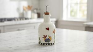 Garrafa de Azeite ou Vinagre em Porcelana Egan Cocorico 230ml: Precis�o e Estilo Italiano na sua Cozinha