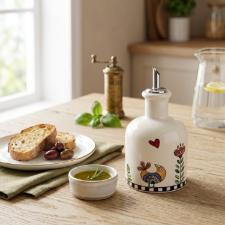 Garrafa de Azeite ou Vinagre em Porcelana Egan Cocorico 230ml: Precis�o e Estilo Italiano na sua Cozinha