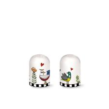 Jogo de Saleiro e Pimenteiro em Porcelana Egan Cocorico 4x6cm: O Detalhe L�dico que Faltava na sua Mesa