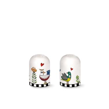 Jogo de Saleiro e Pimenteiro em Porcelana Egan Cocorico 4x6cm: O Detalhe L�dico que Faltava na sua Mesa