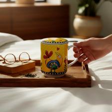 Caneca Mug com Infusor em Porcelana Egan Cocorico Amarelo 350ml: Vitalidade e Estilo para seu Ch�