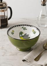 Bowl com P� em Porcelana Egan Italy Cocorico Verde 11,5cm: Charme e Versatilidade em Miniatura