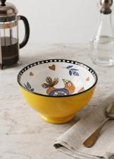 Bowl com P� em Porcelana Egan Italy Cocorico Amarelo 11,5cm: Vitalidade e Charme no Servi�o Individual
