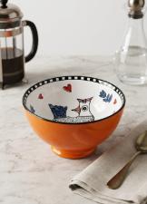 Bowl com P� em Porcelana Egan Italy Cocorico Laranja 11,5cm: Energia e Estilo Elevado para sua Mesa