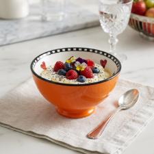 Bowl com P� em Porcelana Egan Italy Cocorico Laranja 11,5cm: Energia e Estilo Elevado para sua Mesa