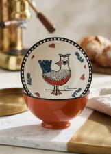 Bowl com P� em Porcelana Egan Italy Cocorico Laranja 11,5cm: Energia e Estilo Elevado para sua Mesa