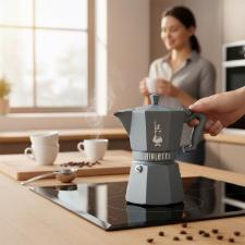 Cafeteira Moka Bialetti Exclusive Induction 6 X�caras Cinza: Tradi��o Italiana e Design Moderno