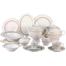 Jogo de Jantar, Ch� e Caf� em Porcelana L'Hermitage Tr�sor Com Filete Ouro 50 pe�as: Luxo em New Bone China