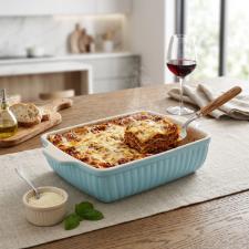 Assadeira Retangular de Ceramica Jomafe Classic 36cm Azul