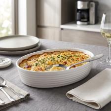 Assadeira Oval em Cer�mica Gourmet 28cm White Jomafe