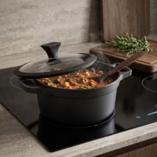 Ca�arola De Alum�nio Com Tampa Jomafe Omega 24cm Preta