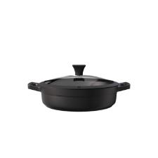 Ca�arola Baixa De Alum�nio Com Tampa Jomafe Omega 28cm Preta