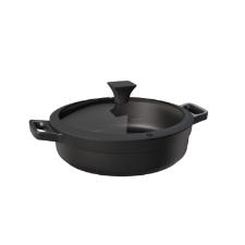 Ca�arola Baixa De Alum�nio Com Tampa Jomafe Omega 28cm Preta