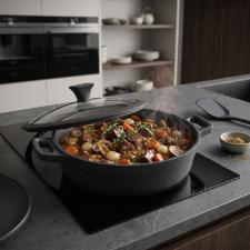 Ca�arola Baixa De Alum�nio Com Tampa Jomafe Omega 28cm Preta